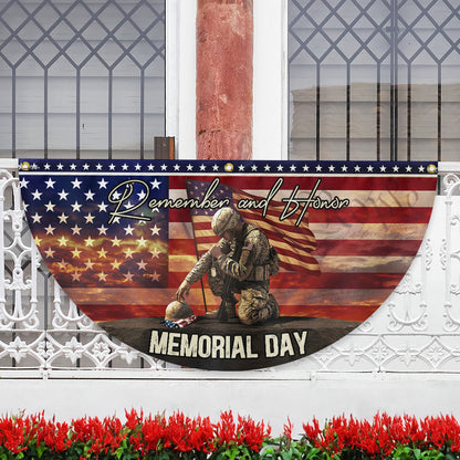 Memorial Day Remember and Honor Veteran Non-Pleated Fan Flag VTM1202NGT