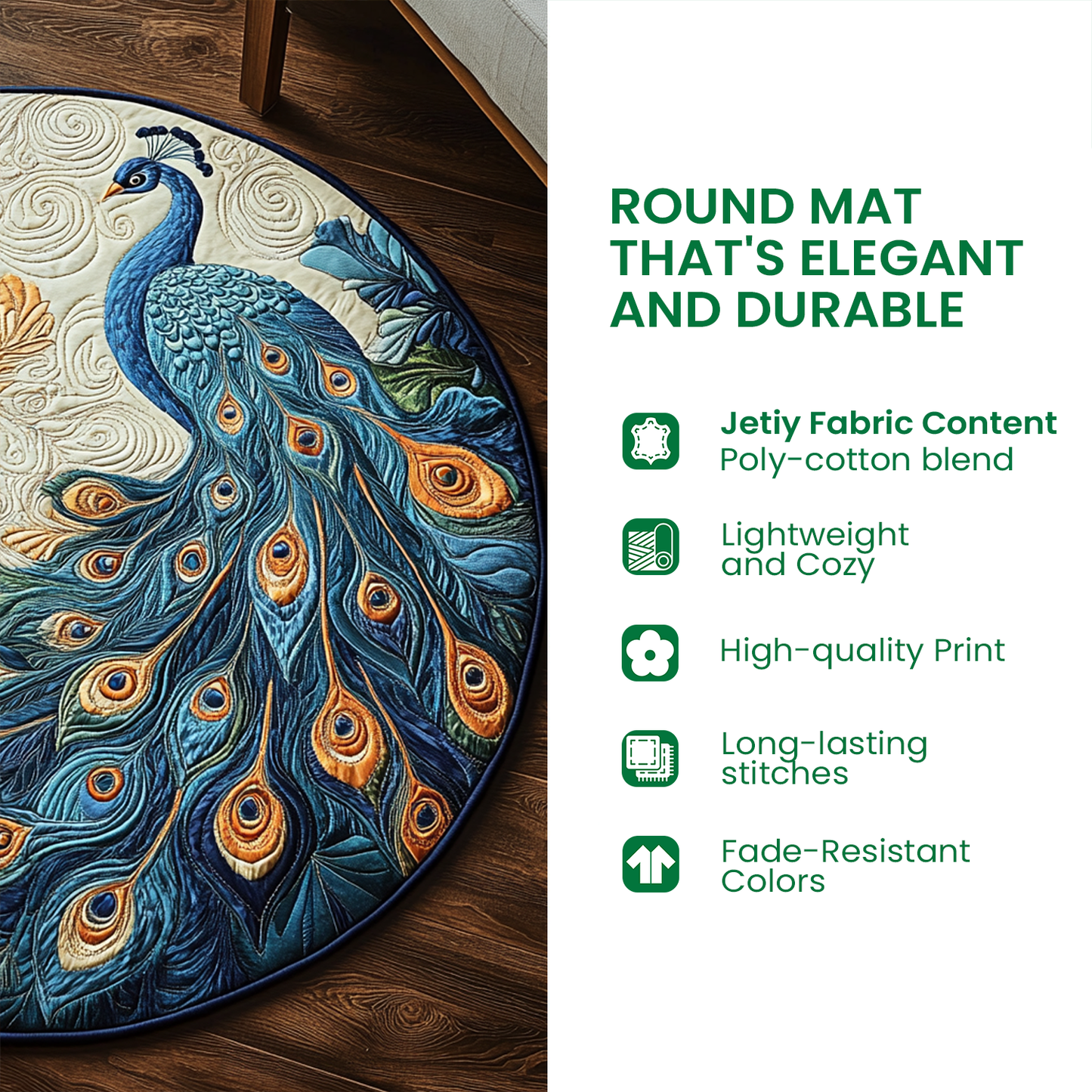 Pumpkin Shadow Quilted Round Mat NCU0VL2875