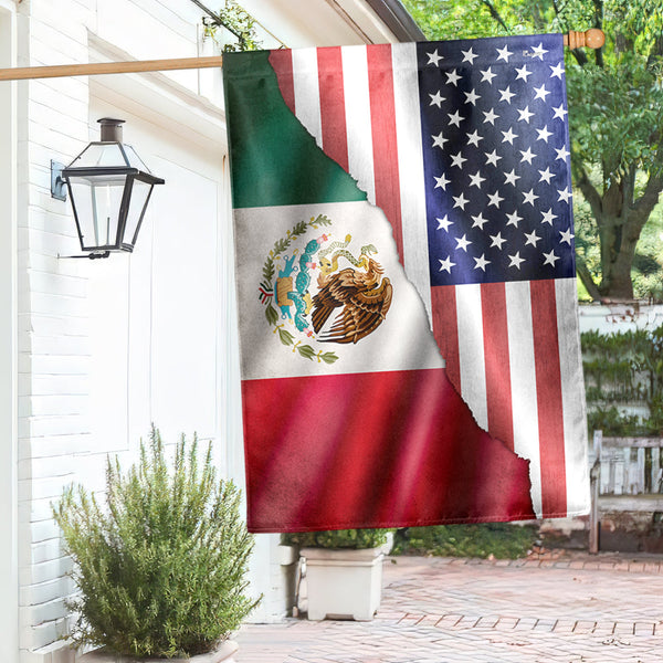Mexican American Flag Vintage Mexican American Flag QTR711F