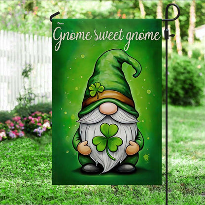 Irish St. Patrick's Day Gnome Sweet Gnome Flag TQN4635F
