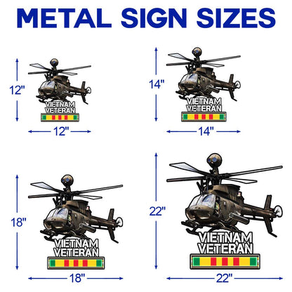 Huey Helicopter Vietnam War Memorial Hanging Metal Sign DBD2687F