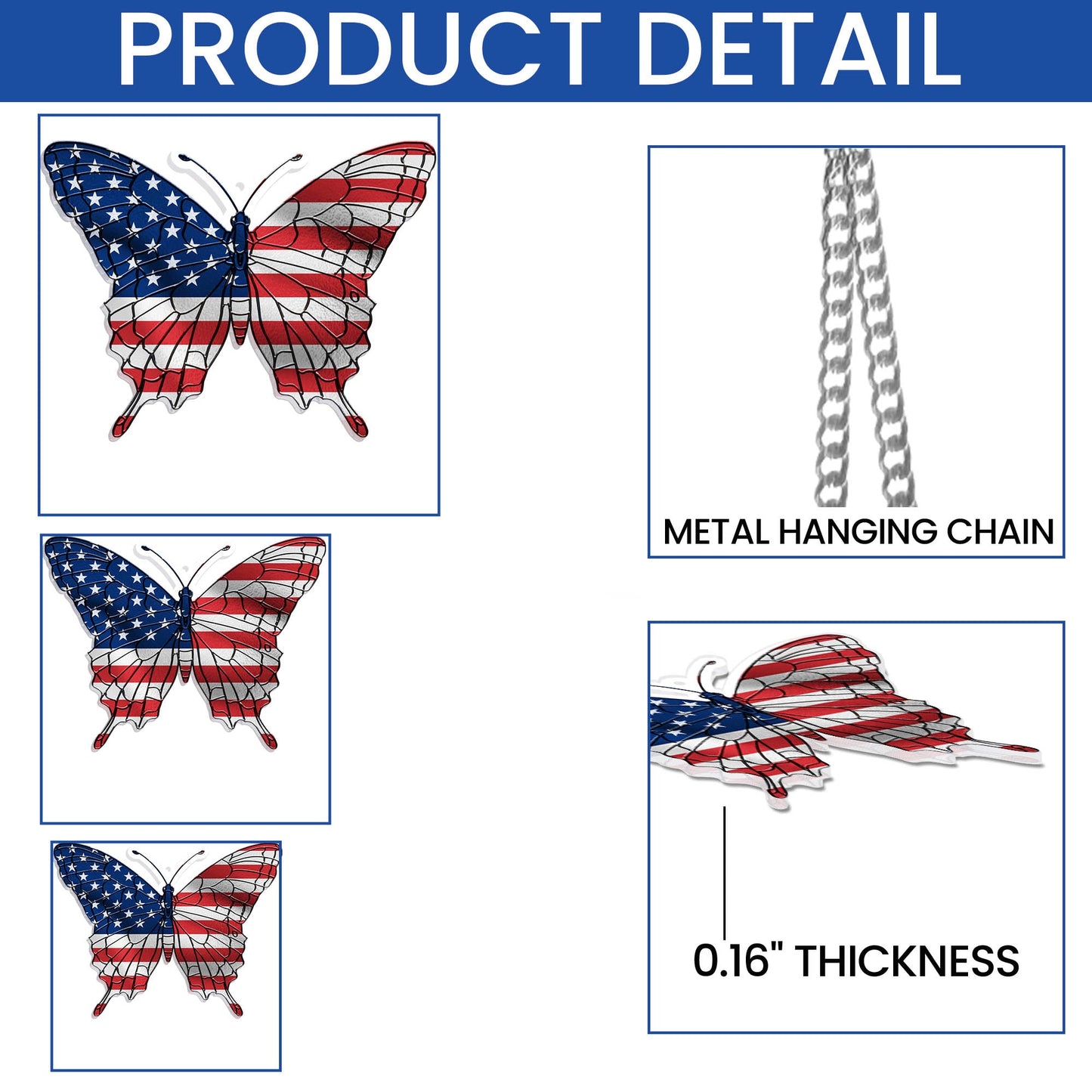 Patriotic Butterfly 4th Of july Suncatcher Window Hanging TQN5461NTH