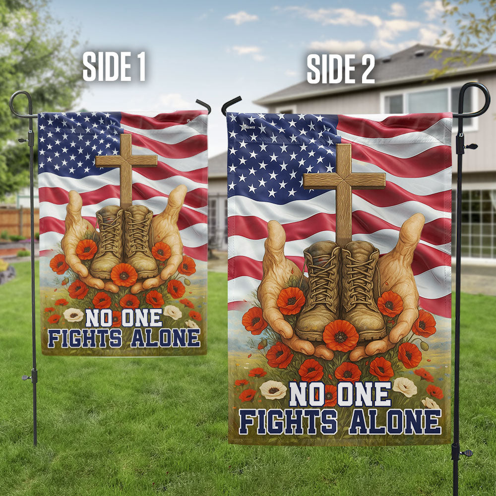 No One Fights Alone US Memorial Day Veterans Flag LHB24DTD