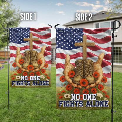No One Fights Alone US Memorial Day Veterans Flag LHB24DTD