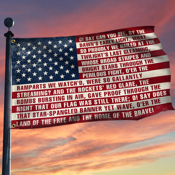 Flagwix American Flag - American Flag The Star-Spangled Banner, National Anthem Of The United States Grommet Flag TPT2036GF