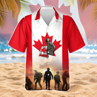 Canadian Veteran Hawaiian Shirt Lest We Forget BNN186HW