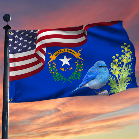 Nevada State Mtn.Bluebird and Sagebrush Grommet Flag MLN1141GFv31