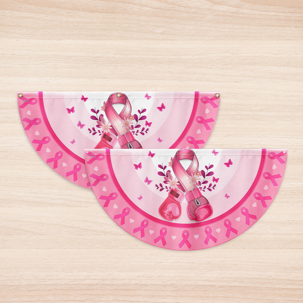 Breast Cancer Awareness Pink Boxing Gloves Non-Pleated Fan Flag TQN3631FL