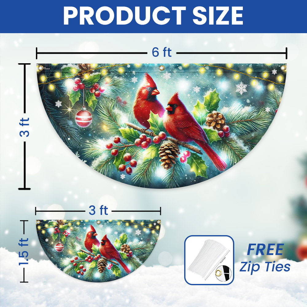 Cardinal Christmas Winter Red Bird Xmas Solar LED Fan Flag TQN4244SL