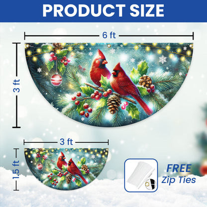 Cardinal Christmas Winter Red Bird Xmas Solar LED Fan Flag TQN4244SL