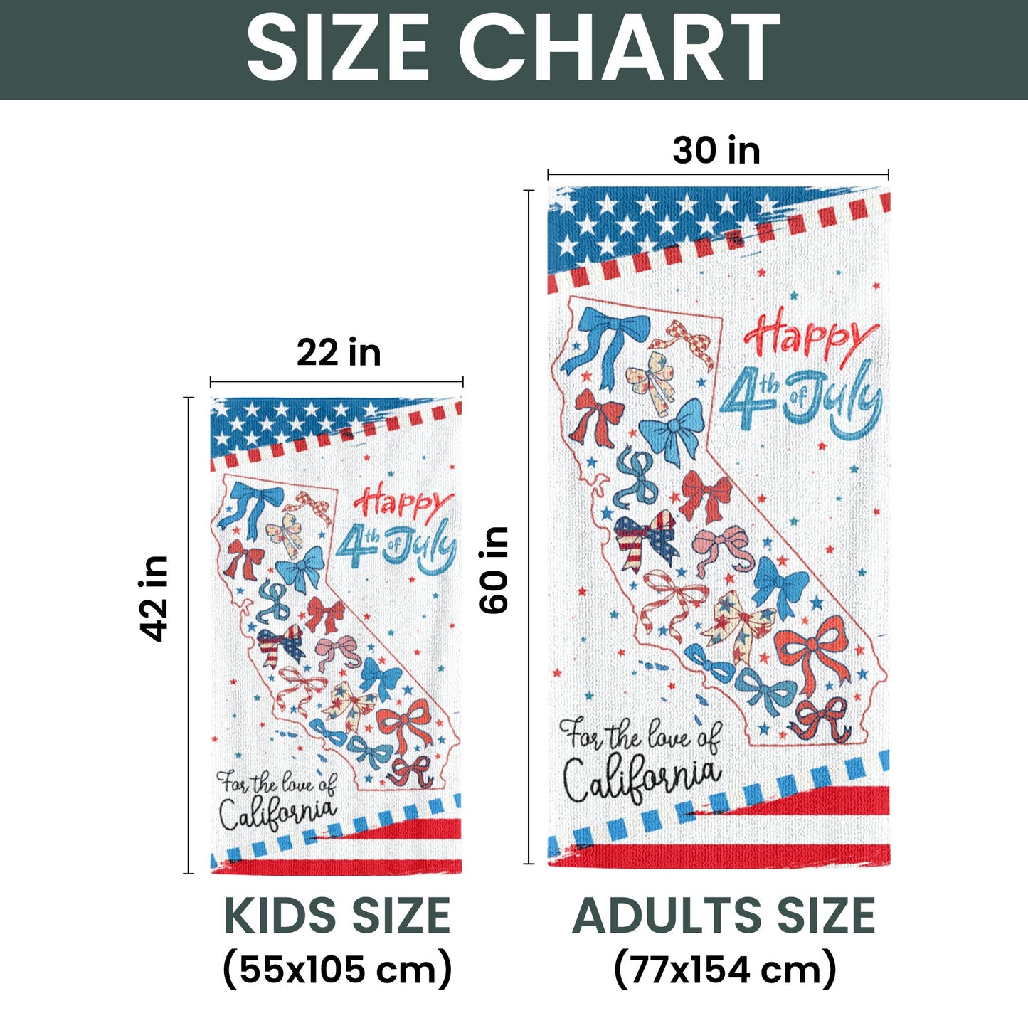 American States Califonia Happy 4th of july Beach Towel THR89DTD