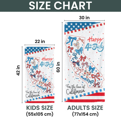 American States Califonia Happy 4th of july Beach Towel THR89DTD