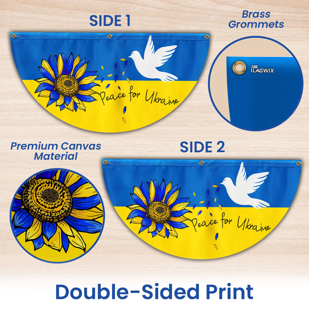 Peace For Ukraine Non-Pleated Fan Flag TQN4935LTH