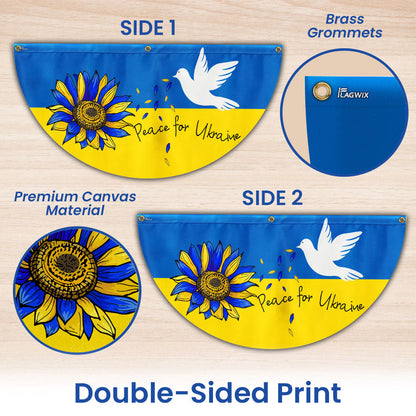 Peace For Ukraine Non-Pleated Fan Flag TQN4935LTH
