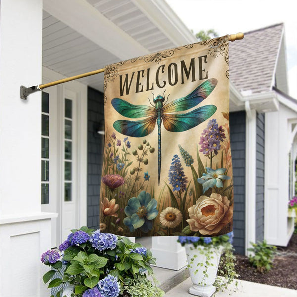 FLAGWIX Welcome Spring Dragonfly Flag TQN2780F