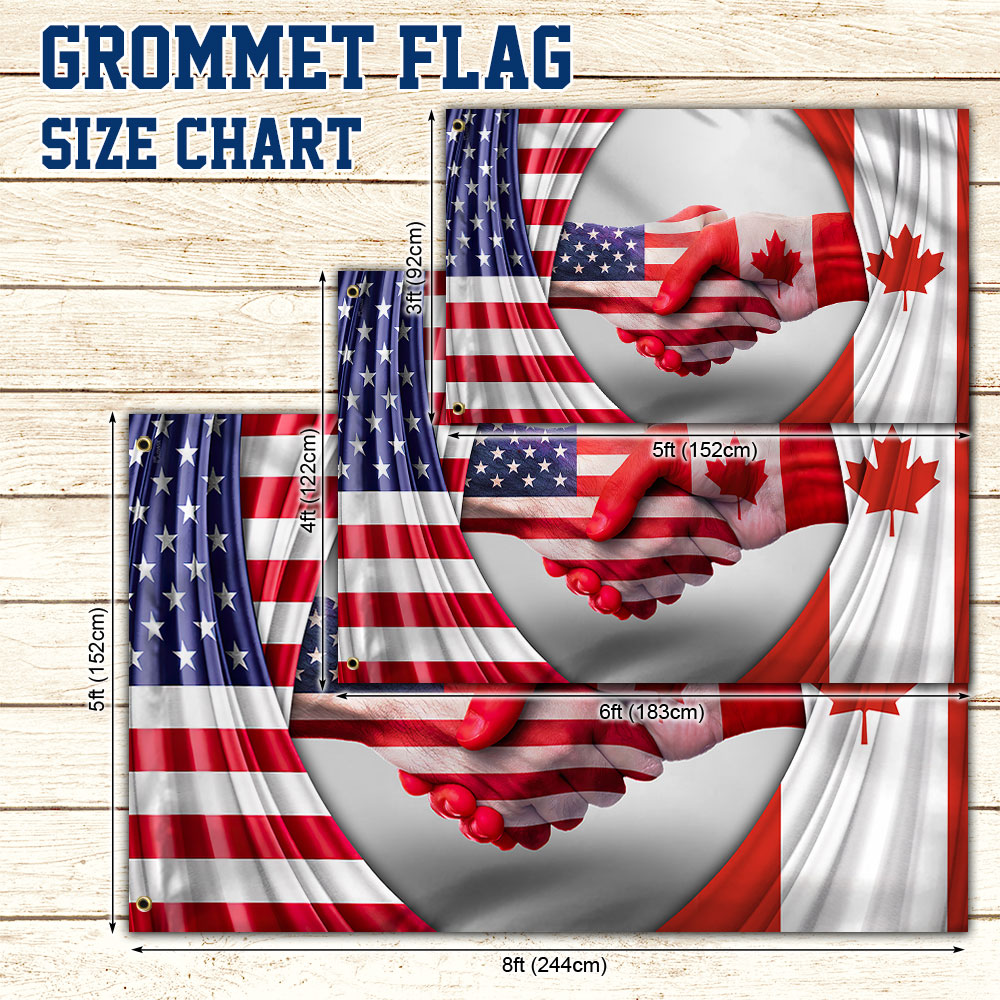 Canadian USA Friendship Grommet Flag QNK1043GFv1
