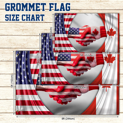Canadian USA Friendship Grommet Flag QNK1043GFv1