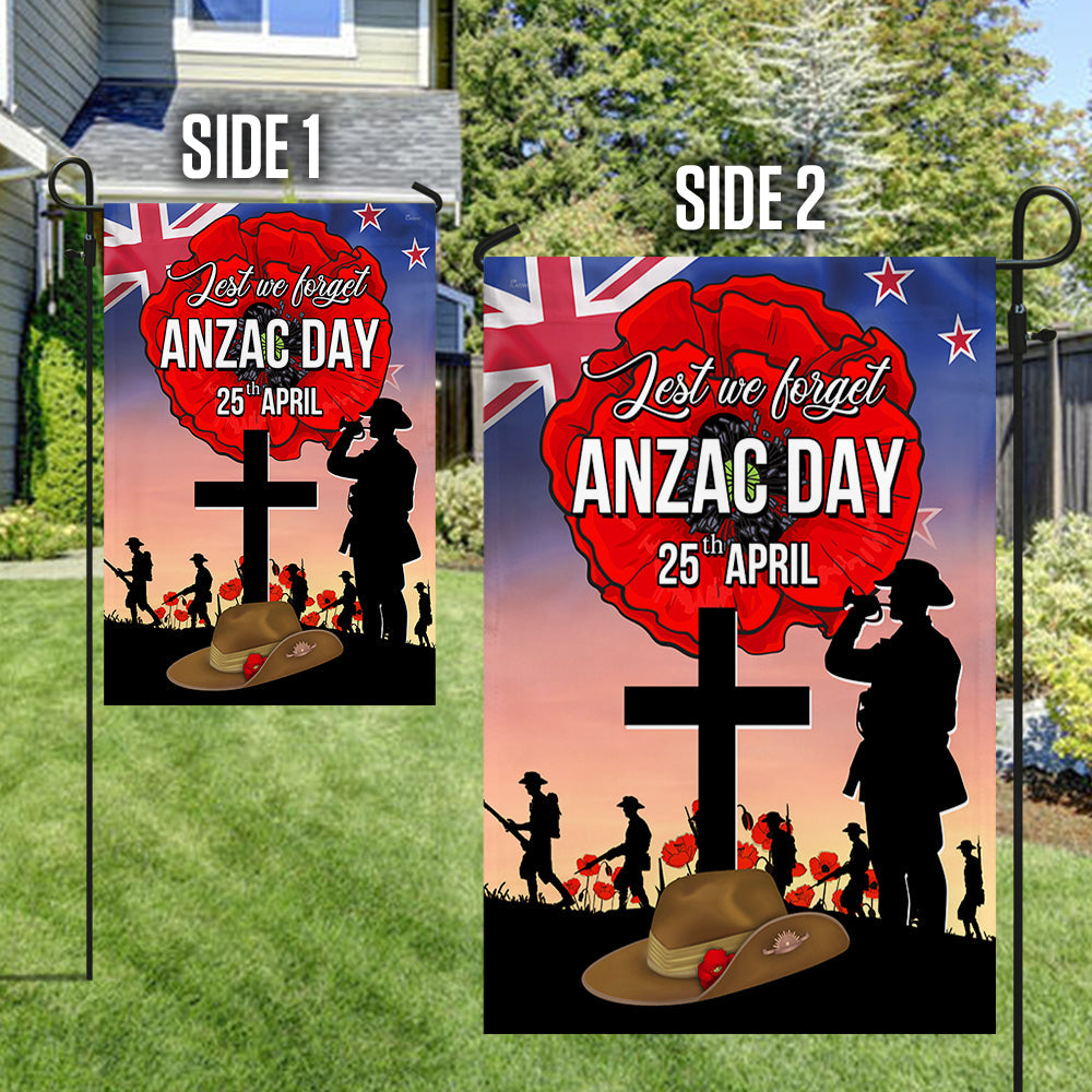 ANZAC Day Flag New Zealand Lest We Forget 25th April TQN1033F