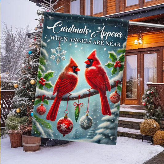 Cardinals Christmas Cardinals Appear When Angels Are Near Flag MLN4308F