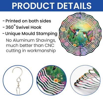 Hummingbird Spring Flower Wind Spinner TQN4625WS