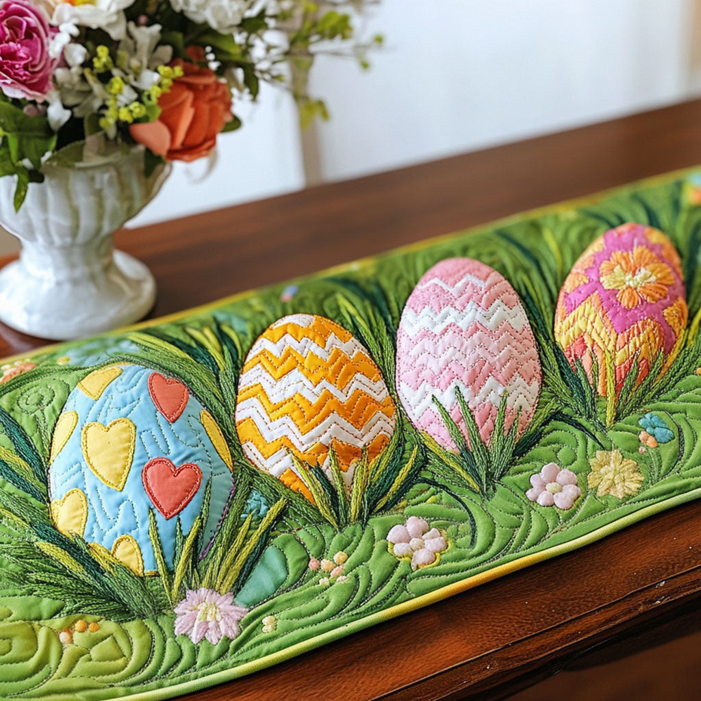 Spring Egg Garden Quilted Table Runner NCU0NT5063