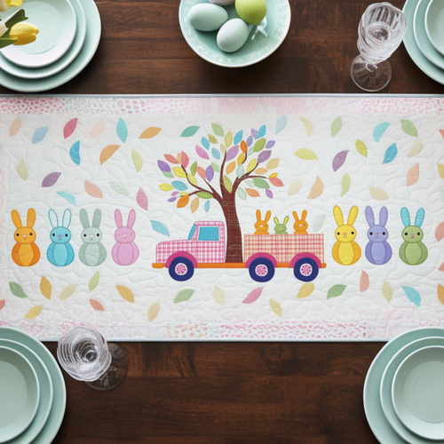 Spring Peep Magic Quilted Table Runner NCU0DV4293
