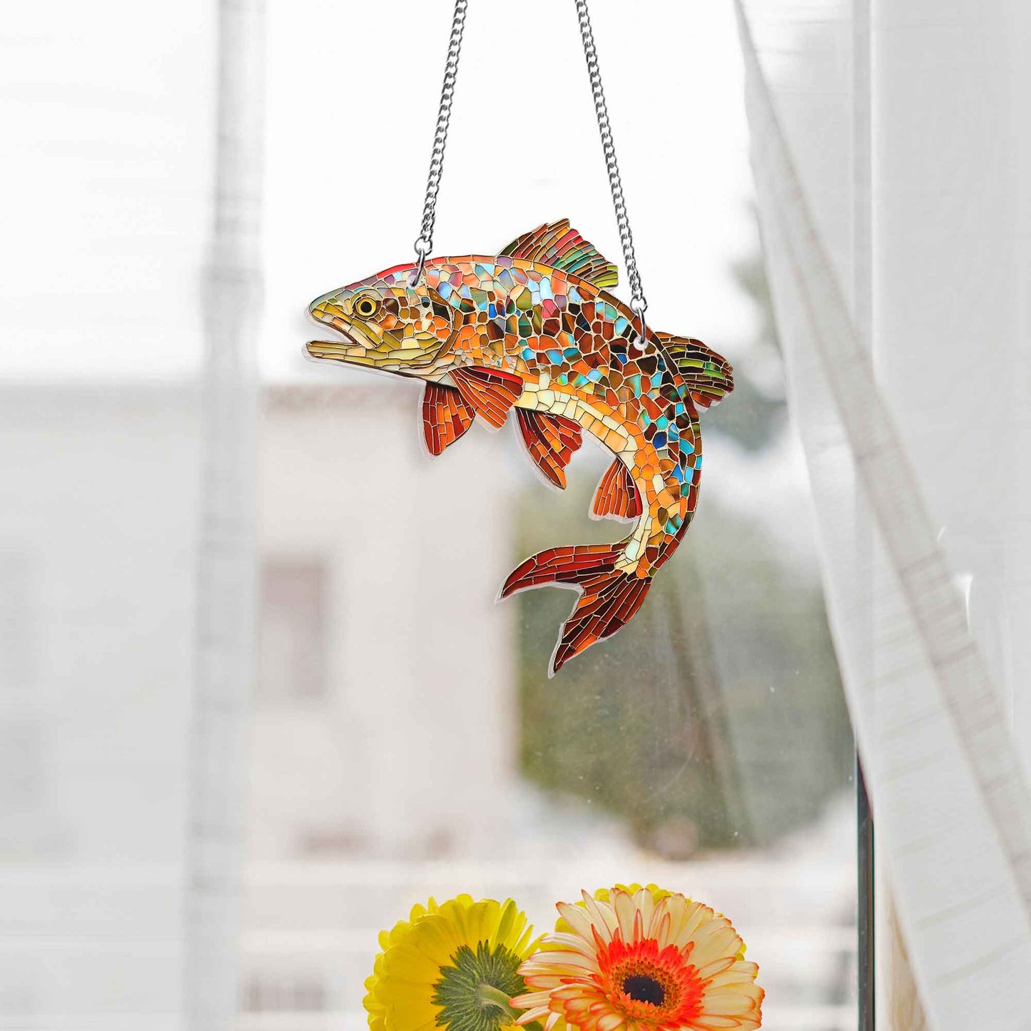 Brown Trout Fish Acrylic Suncatcher Window Hanging MLN4925DNV