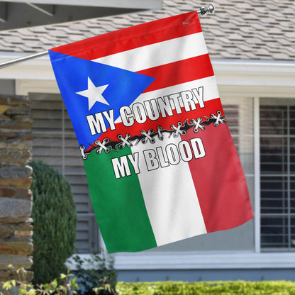 Italian and Puerto Rican My Country My Blood Flag VTM1226NTH