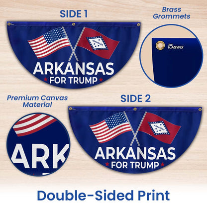 Arkansas For Trump 2024 Non-Pleated Fan Flag MLN3405FLv2