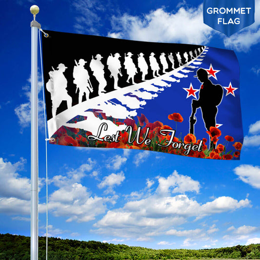Anzac Day Remembrance Day Grommet Flag Lest We Forget THB3392GF