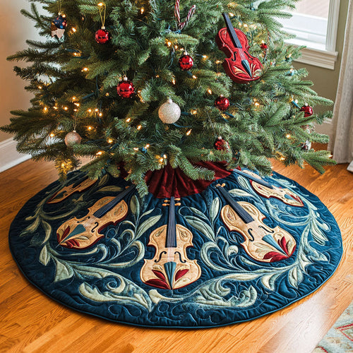 Stringed Symphony Quilted Christmas Tree Skirt NCU0PT2839