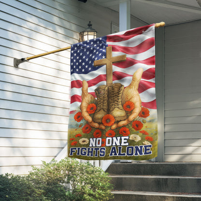 No One Fights Alone US Memorial Day Veterans Flag LHB24DTD