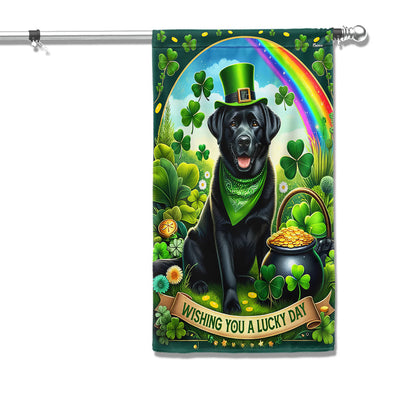 Black Labrador Retriever St. Patrick's Day Flag MLN2612F