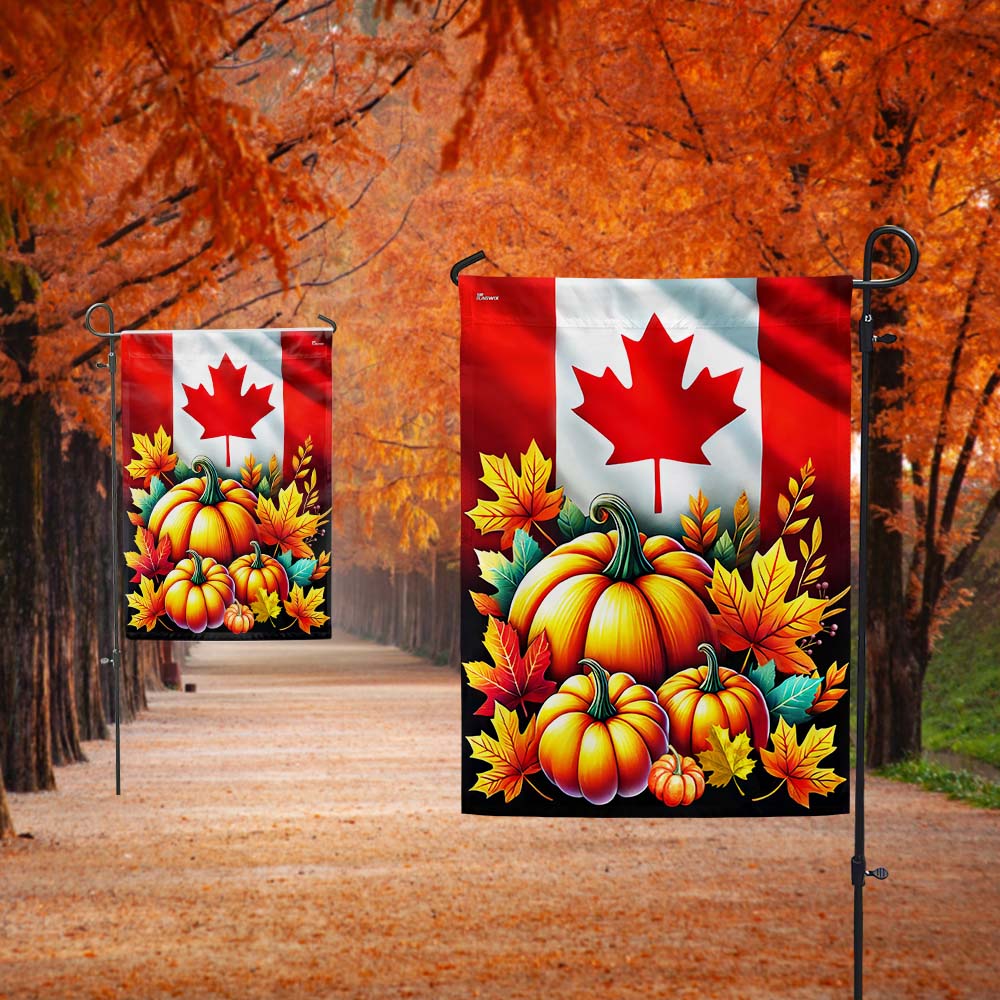 Autumn Pumpkins Canadian Fall Flag MLN3750F