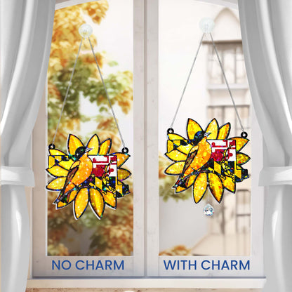 Maryland Baltimore Oriole Bird Hologram Window Hanging VTM1528NGT