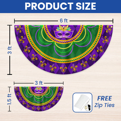 Mardi Grass Mask Non-Pleated Fan Flag TPT2631FL