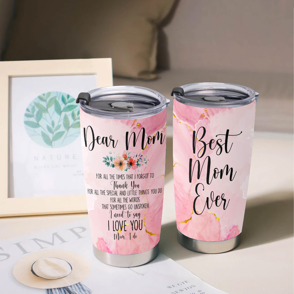 Best Mom Ever Printed 20oz Tumbler Pink