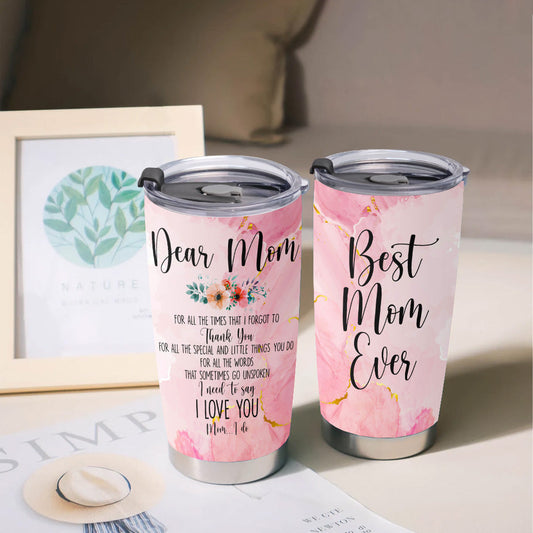 Best Mom Ever Printed 20oz Tumbler Pink