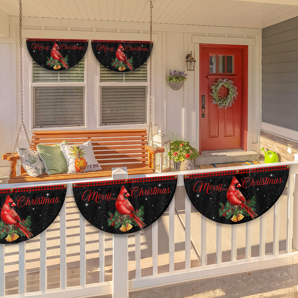 Cardinal Merry Christmas Fan Flag - Holiday Gift & Festive Home Décor, Non-Pleated TPT2322FL - 3-Day Shipping