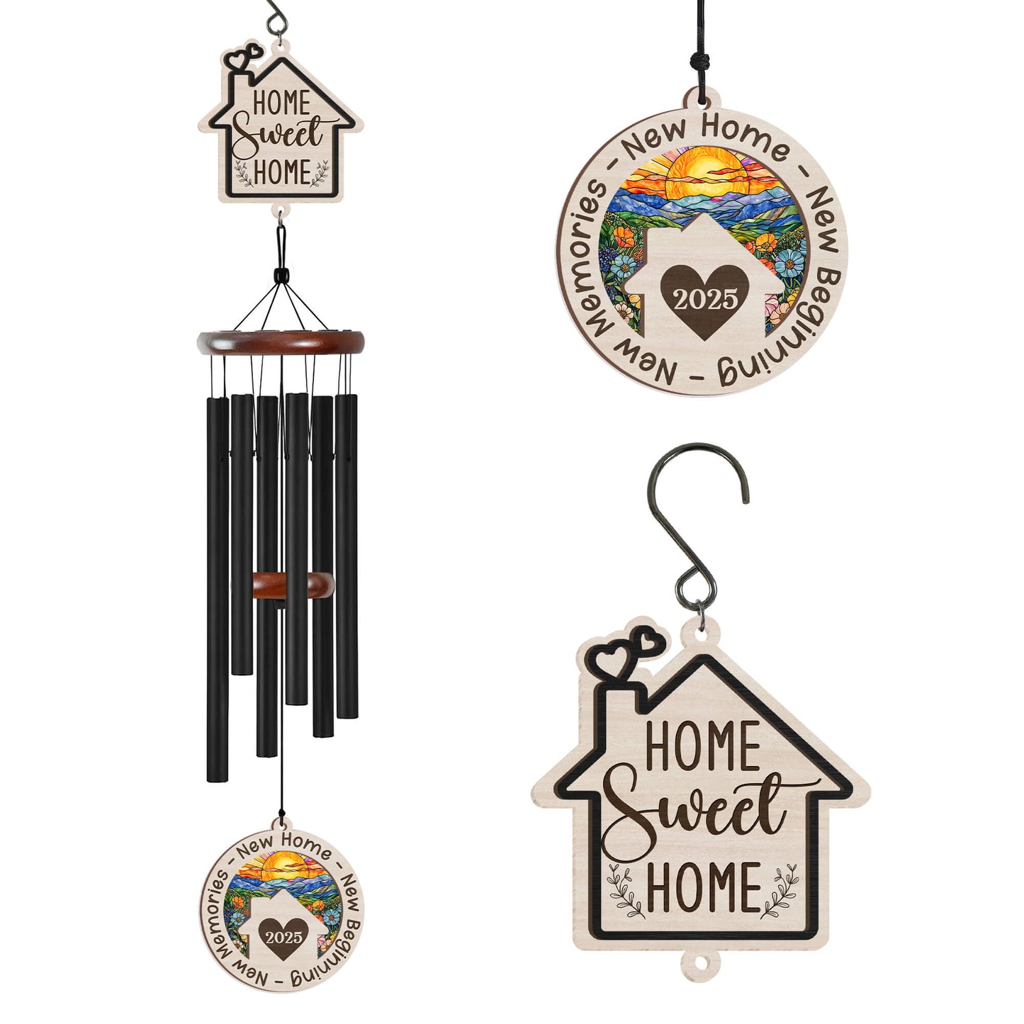 New Home Wind Chimes for Housewarming – Home Sweet Home Gift for New Homeowners