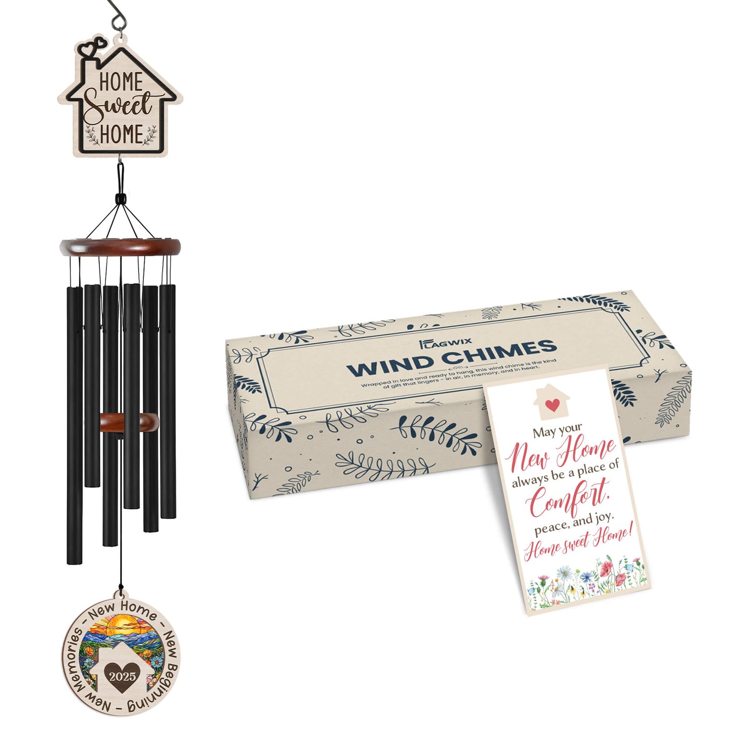 New Home Wind Chimes for Housewarming – Home Sweet Home Gift for New Homeowners