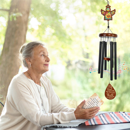 Sunflower Angel Memorial Wind Chimes – Bereavement Sympathy Gift for Loss of Mother, Father, Friend