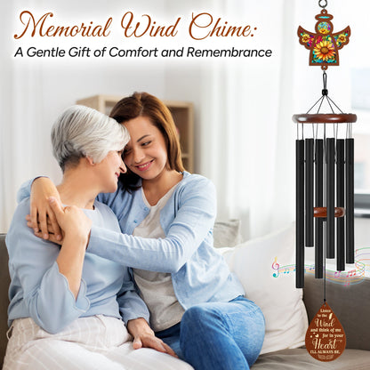 Sunflower Angel Memorial Wind Chimes – Bereavement Sympathy Gift for Loss of Mother, Father, Friend