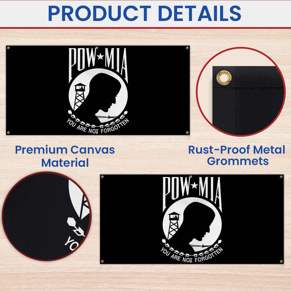 POW MIA Fence Banner – You Are Not Forgotten Outdoor Military Memorial Sign