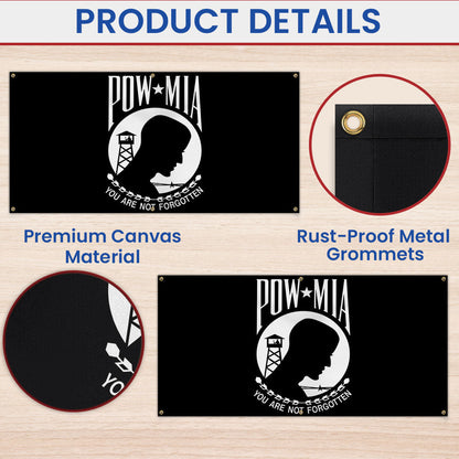 POW MIA Fence Banner – You Are Not Forgotten Outdoor Military Memorial Sign