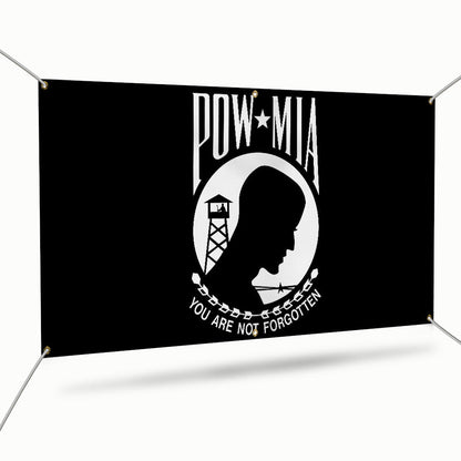 POW MIA Fence Banner – You Are Not Forgotten Outdoor Military Memorial Sign