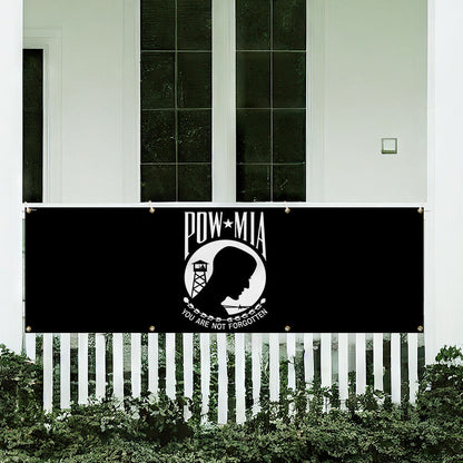 POW MIA Fence Banner – You Are Not Forgotten Outdoor Military Memorial Sign