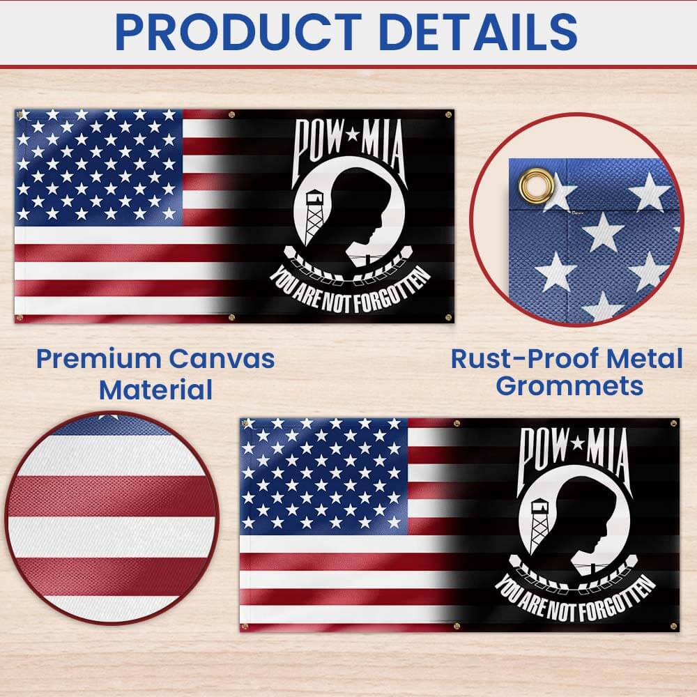 POW MIA Memorial Fence Banner – Patriotic Military Sign for Outdoor Decoration