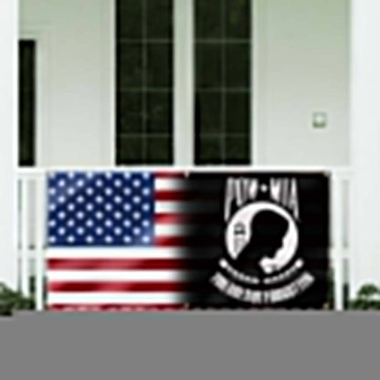 POW MIA Memorial Fence Banner – Patriotic Military Sign for Outdoor Decoration