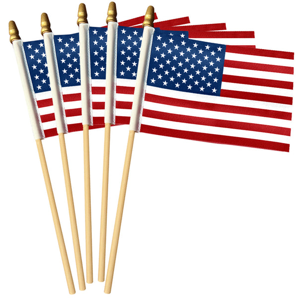 Handheld American Flag – Small American Flags On Sticks for Patriotic Parades and Celebrations